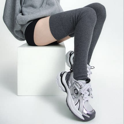 SS2L秋冬日系粗线针织慵懒宽松加厚保暖过膝踩脚长筒袜套堆堆袜女