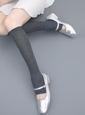 SS2L春夏高密针织微透木耳边少女风露趾小腿袜踩脚袜套袜子女