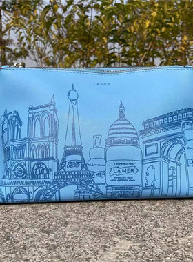 包邮LAMER海蓝之谜蓝色城市之光化妆包便携旅行收纳包大容量整理