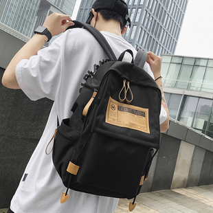 初中生书包男时尚潮流黑色原创小众背包高中生夏天女款帅气高颜值