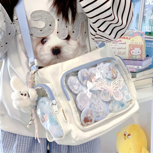痛包斜挎包透明小背包儿童女生大容量学生女童单肩包包女孩斜挎包