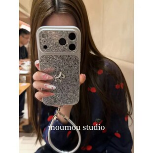 国风新年银箔立体小马带挂绳适用苹果17PRO手机壳iPhone16ProMax新款15pro女款小众13硅胶14防摔创意男生全包