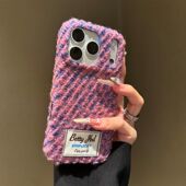 秋冬小香风绒布适用苹果17promax手机壳iPhone16复古15肤感14高级防摔
