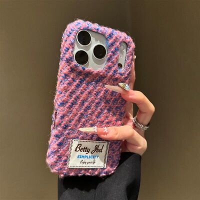 秋冬小香风绒布适用苹果17promax手机壳iPhone16复古15肤感14高级防摔