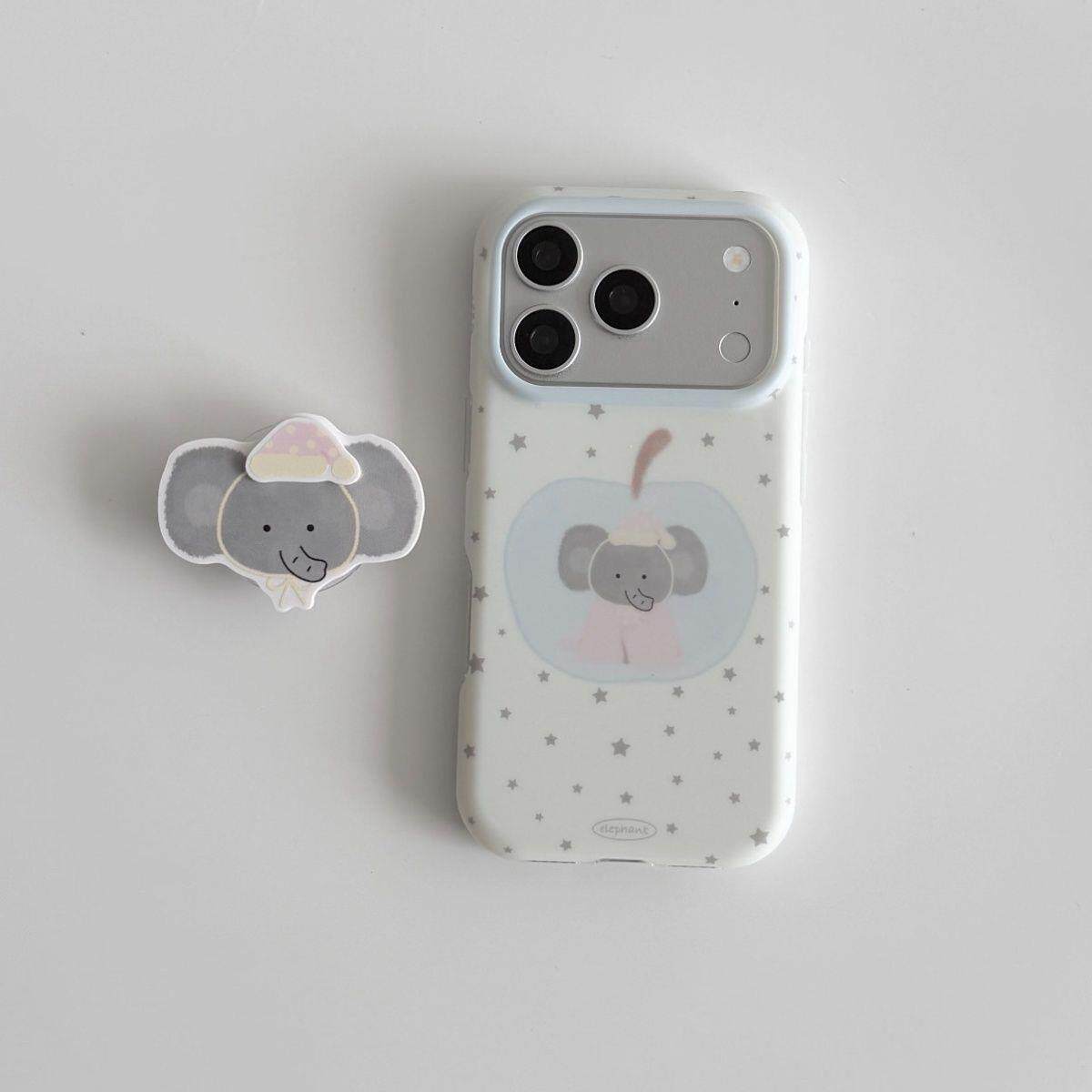 小众蓝苹果一只大象适用iPhone15苹果17手机壳全包边女款14promax防摔保护套16promax个性iPhone13女潮