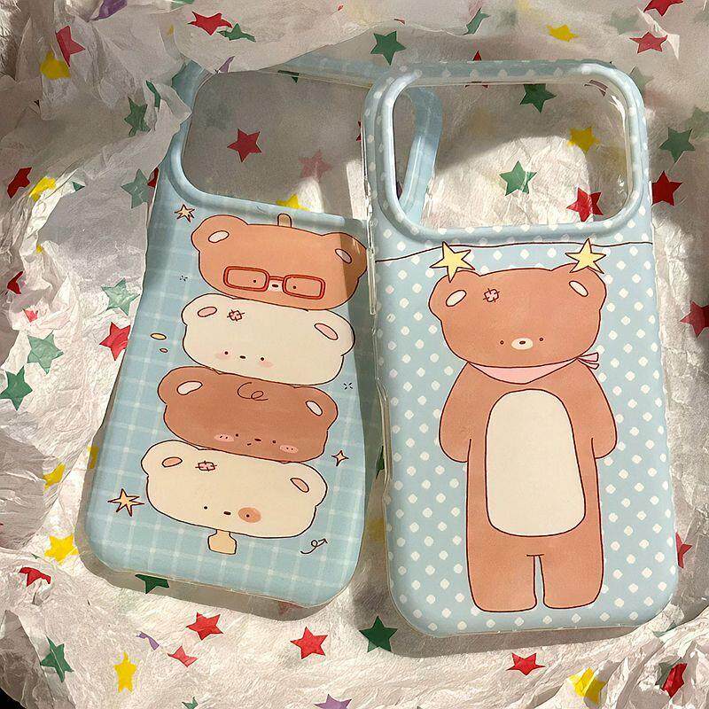 日韩卡通可爱小熊叠叠乐适用苹果17promax手机壳iPhone17女新款16网红15个性创意17Pro防摔16pro保护套14男13