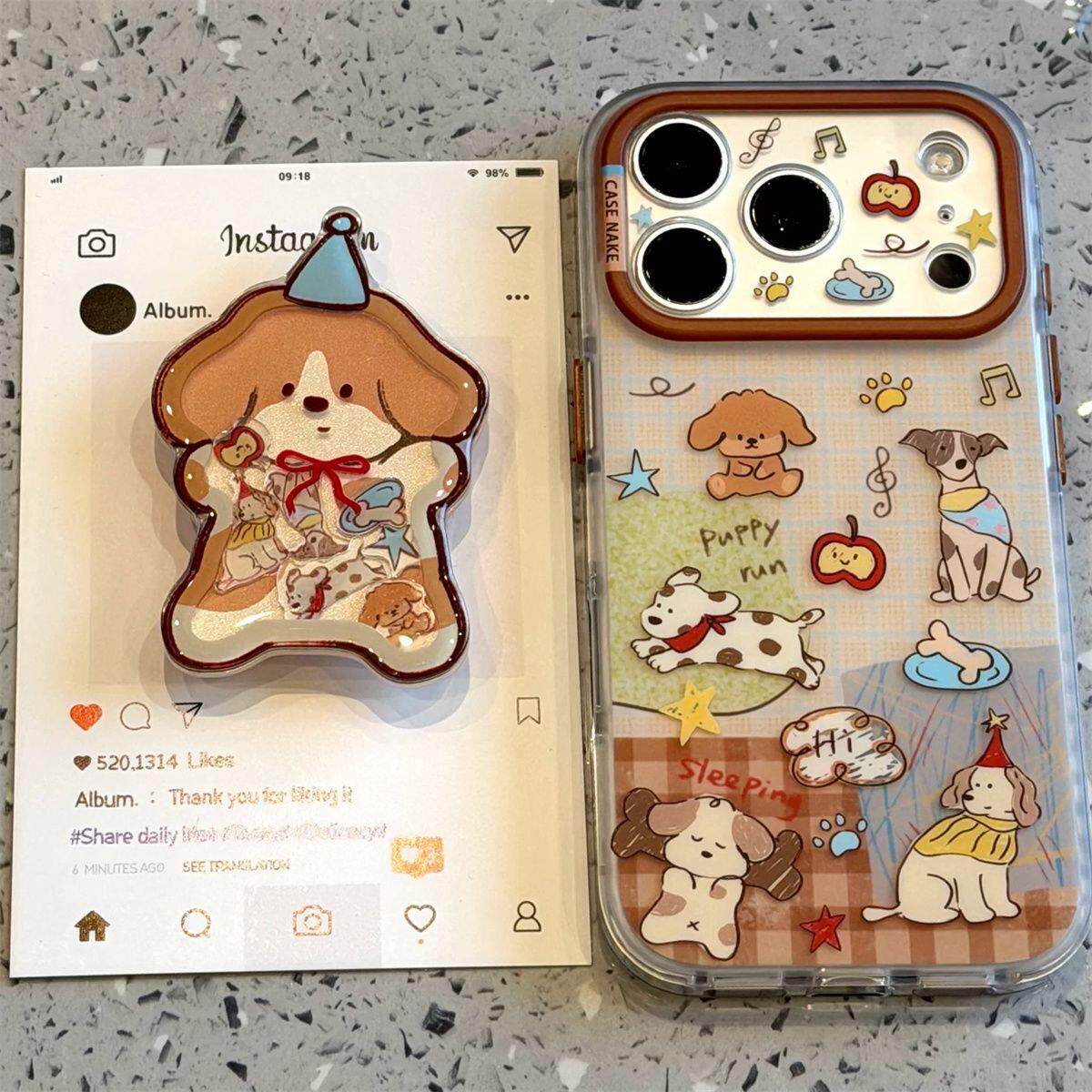 趣味可爱卡通小狗适用苹果18ProMax手机壳情侣iPhone17PROMAX新款15女款小众16promax全包Duo防摔保护套软壳