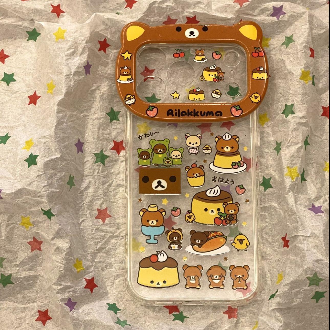 立体创意镜头布丁轻松熊适用苹果17iPhone手机壳防摔双层16少女防水15iPhone可爱卡通保护套