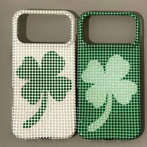 独特网格镂空幸运四叶草适用iPhone17promax手机壳不撞壳苹果16Pro新款15全包16pm防摔17女款17Pro小众巨好看