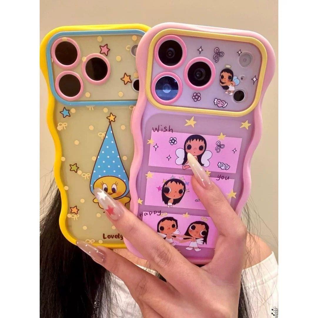 童趣波浪边鼻孔鸡小玉适用苹果17promax手机壳iphone17新款16pm可爱15p趣味16pro少女15软萌17Pro全包保护套
