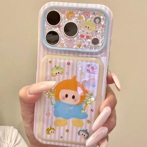 韩系可爱粉色条纹星星棒yoyo酱佐黎适用iPhone18promax手机壳苹果17新款16Pro女15个性17promax小众18Pro防摔