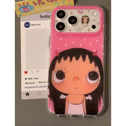 韩风恶魔角翅膀小玉适用17promax苹果16手机壳iPhone15全包边女iPhone13防摔保护套16个性14promax小众