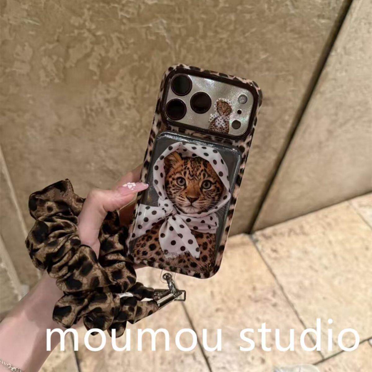 古早个性头巾豹子适用iPhone18promax手机壳15新款17pro网红女款13创意全包防摔18pro超好看17保护套