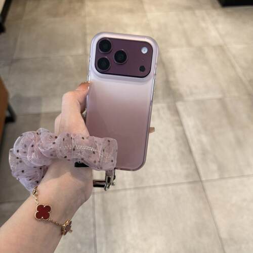肤感淡粉色渐变适用iPhone18promax手机壳15新款17pro网红女款13创意全包防摔18pro超好看17保护套