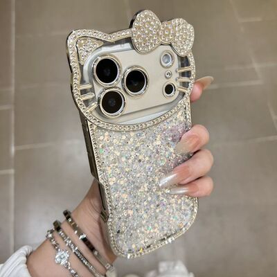 ins风透钻KT镜头银亮片适用iPhone17苹果16手机壳15pro max新款14全包13防摔保护套