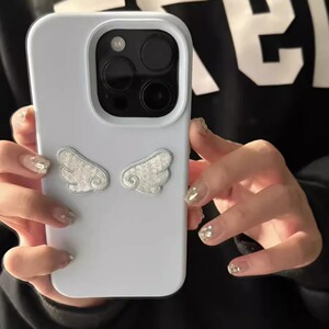 液态硅胶刺绣翅膀适用苹果13手机壳iPhone14新款14promax软12女11