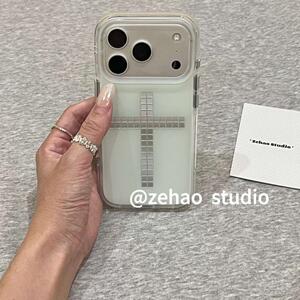 薄荷曼波绿十字架适用苹果17promax手机壳iphone17新款16pm日韩15pm夏日16pro小清新15小众风17Pro全包保护套