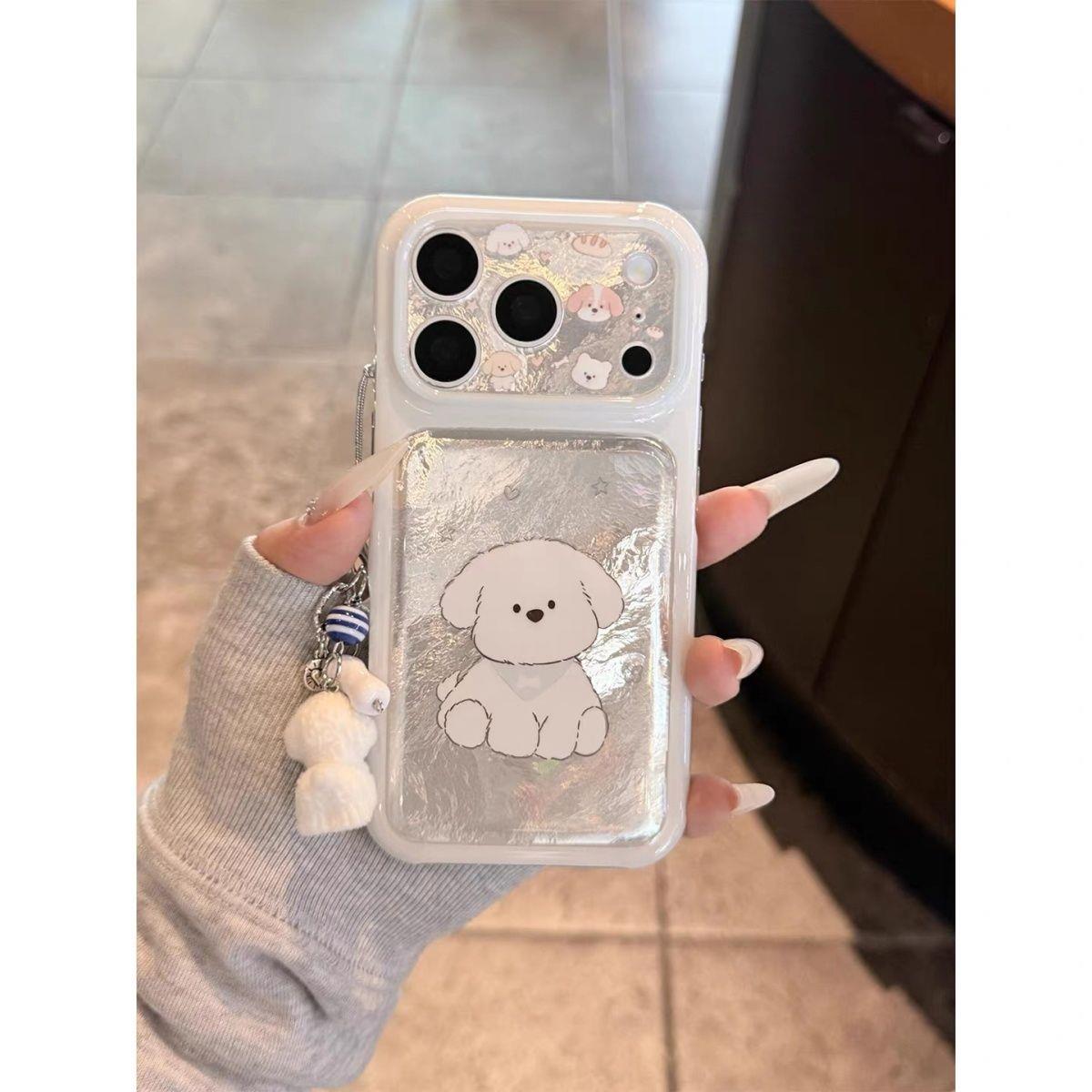 锡纸纹可爱涂鸦卡通小狗适用iPhone18promax手机壳独特18苹果18Pro新款15全包16pm防摔17女款17Pro小众巨好看