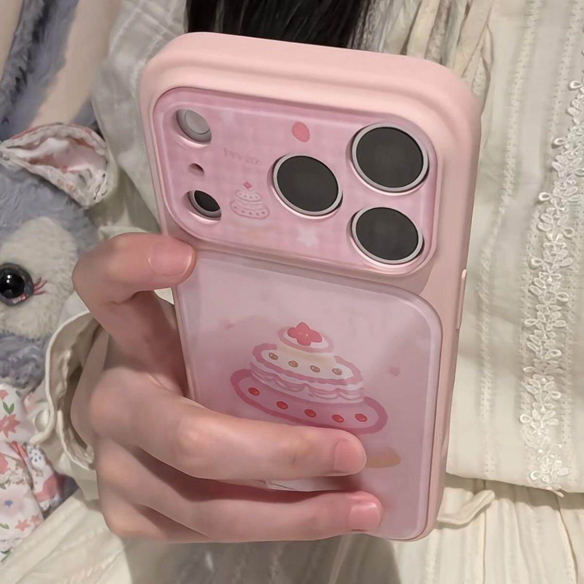 少女粉色卡通蛋糕适用苹果17promax手机壳iphone17pro新款16pro大视窗15pro超好看独特14全包防摔保护套网红