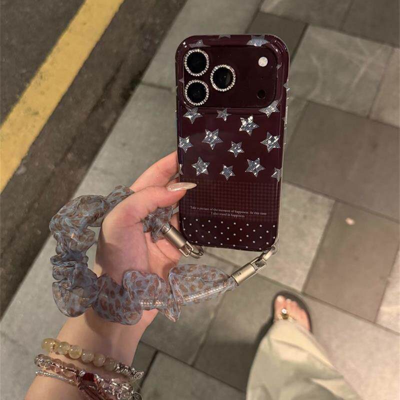 ins日韩简约美拉德适用苹果17手机壳iphone18promax高级感16pro保护壳硅胶15新款17pm防摔全包边腕带女款软壳