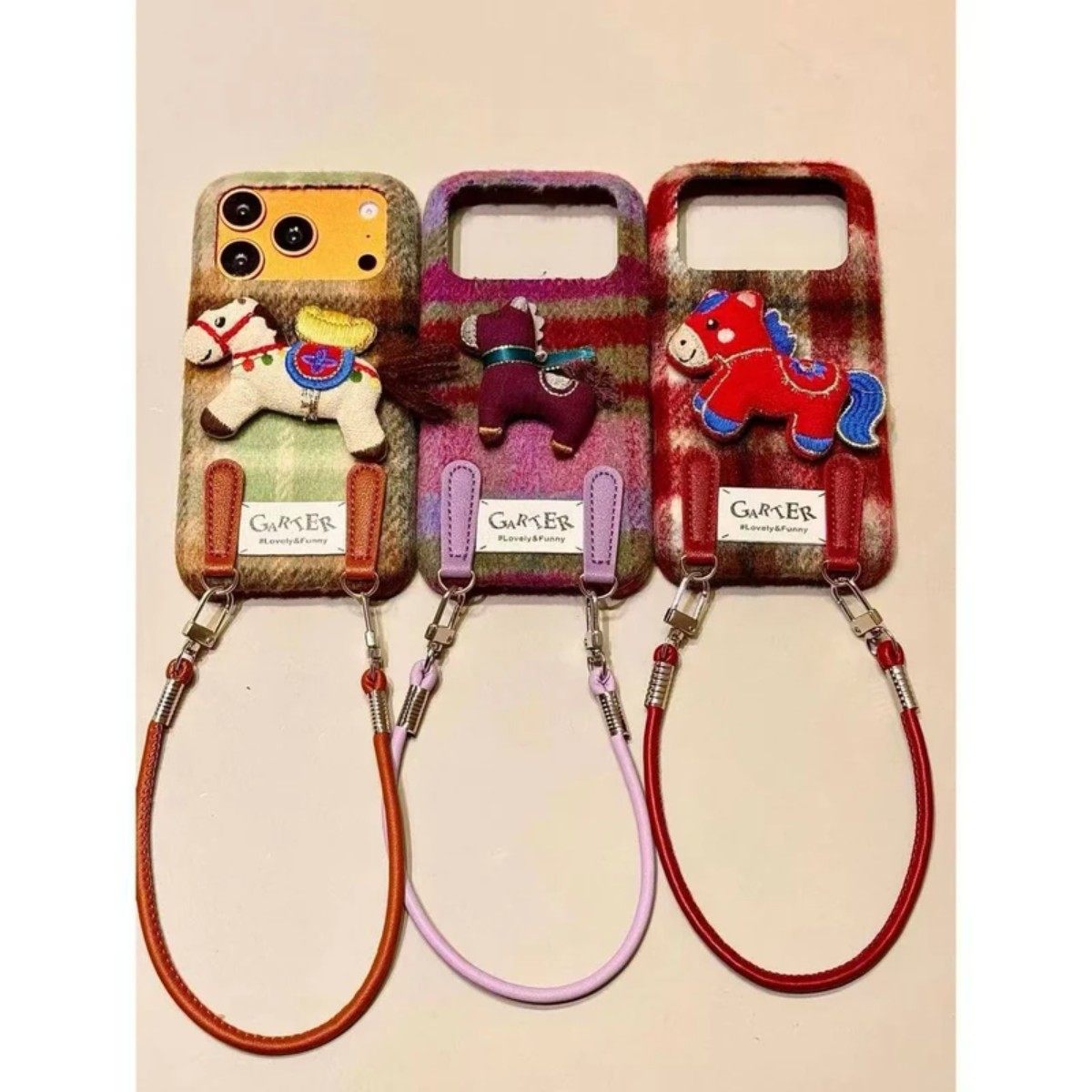 撞色不规则立体毛绒小马手拎绳适用苹果17promax手机壳iphone16新款15pro女款14pm全包保护壳,3C数码配件,手机保护套/壳,淘宝优惠券,粉丝福利购,淘宝优惠卷