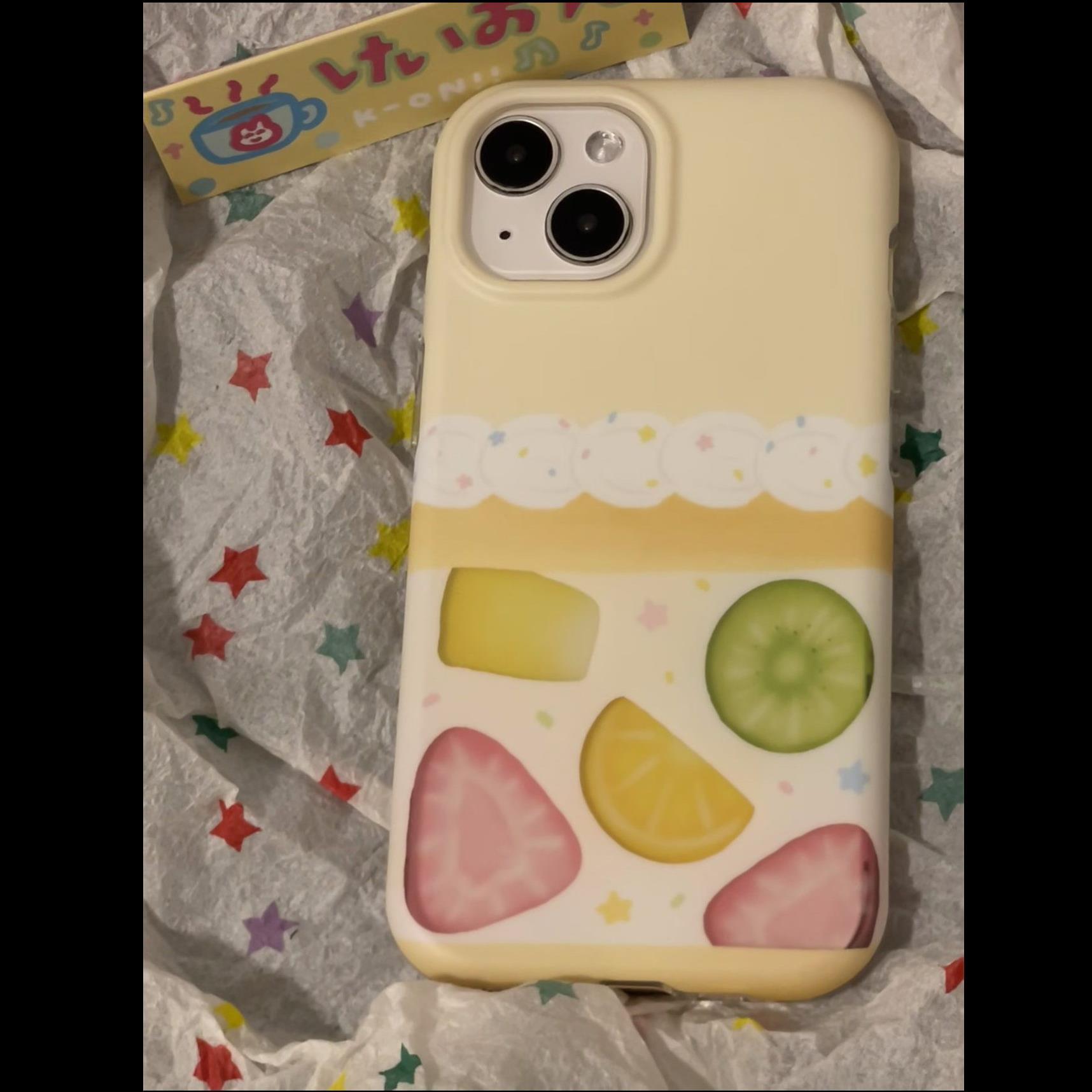 日韩ins奶油水果蛋糕适用苹果17promax手机壳iPhone17pro新款女16pro小众15pro创意15pm防摔保护套14pm个性