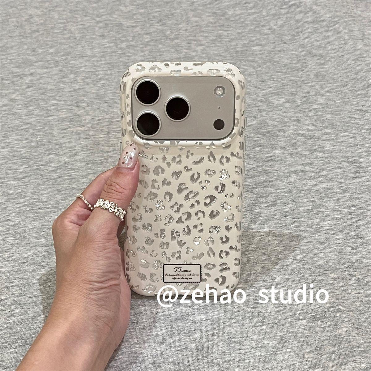 ins简约时尚薄荷绿少女粉锡纸纹豹纹适用苹果17promax手机壳iPhone17pro女新款16pro超好看独特15防摔保护套