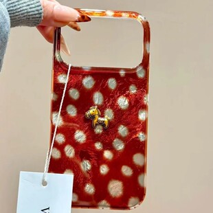 秋冬款斑纹立体金色小马锡纸纹适用苹果17promax手机壳iphone16新款15pro女款14pm全包保护壳