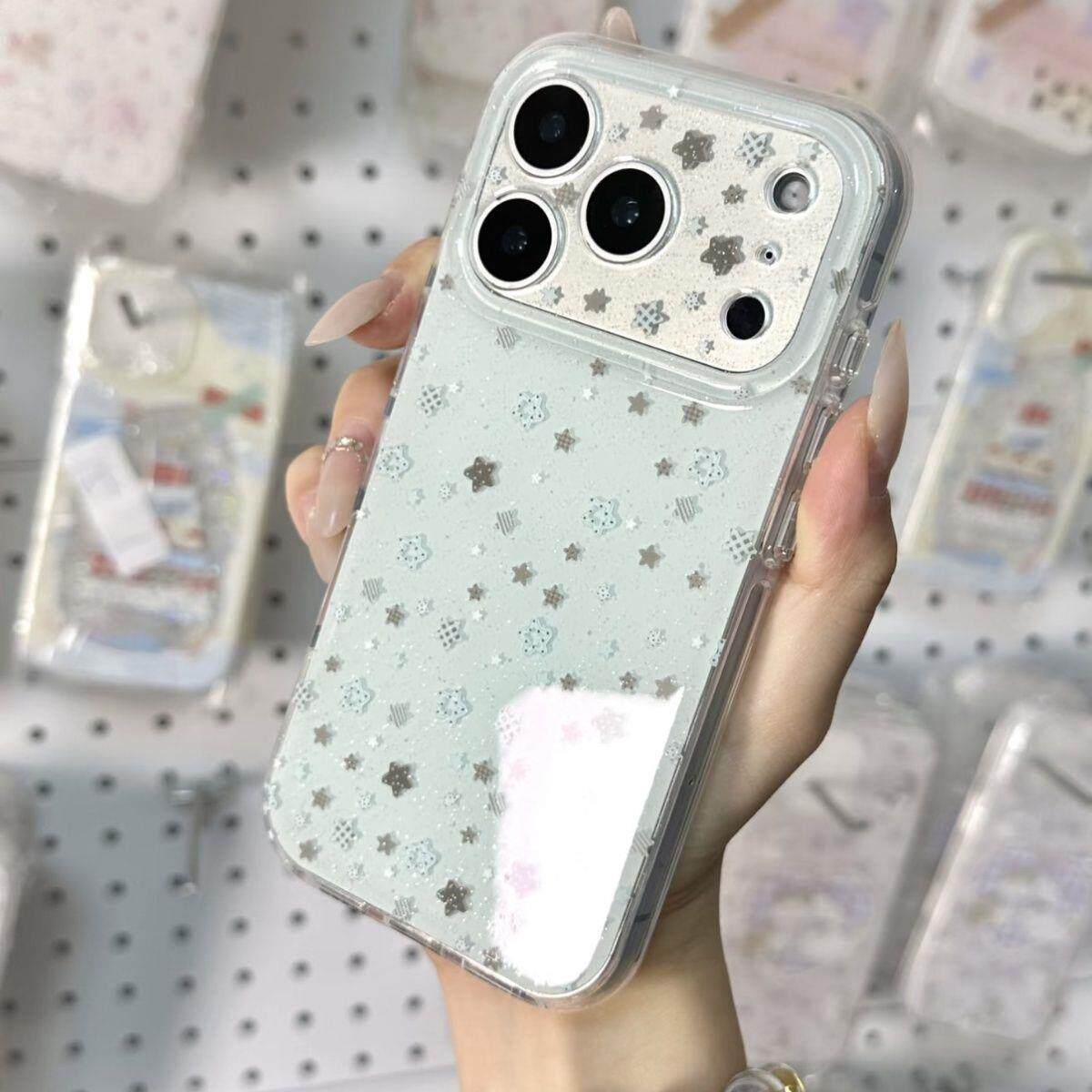 适用苹果17promax手机壳新款iPhone17超好看17pro闪粉满屏星星16硅胶15全包镜头防摔pm小众女款pro高级感外壳
