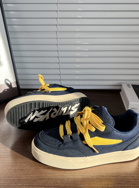 街拍复古滑板面包鞋女ins潮港风蓝黄色简约百搭厚底运动休闲板鞋