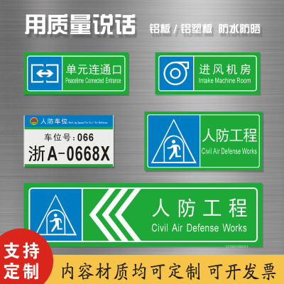 人防标识牌工程地下室铝合金