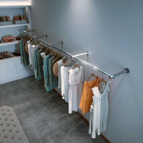 不锈钢壁挂服装展示架家用衣帽架