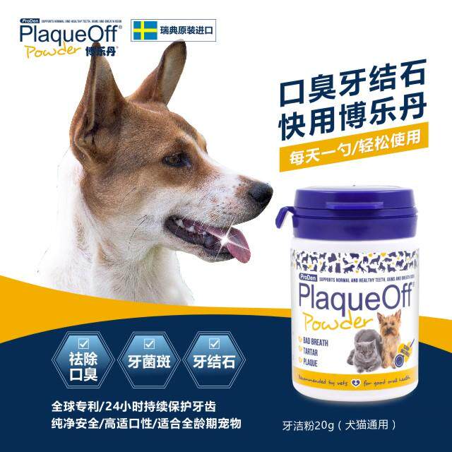 猫狗通用博乐丹洁牙粉20克去牙结石除口臭洁齿粉狗除黄牙治牙周炎