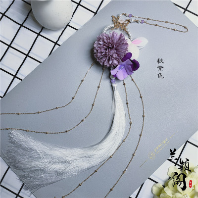 原创绢花禁步古风配饰超可爱小兔子腰佩汉服压襟压裙腰间流苏挂饰