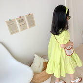 亲子娃娃裙宝宝全棉泡泡袖 韩版 裙子 2026春夏款 女童连衣裙韩国童装