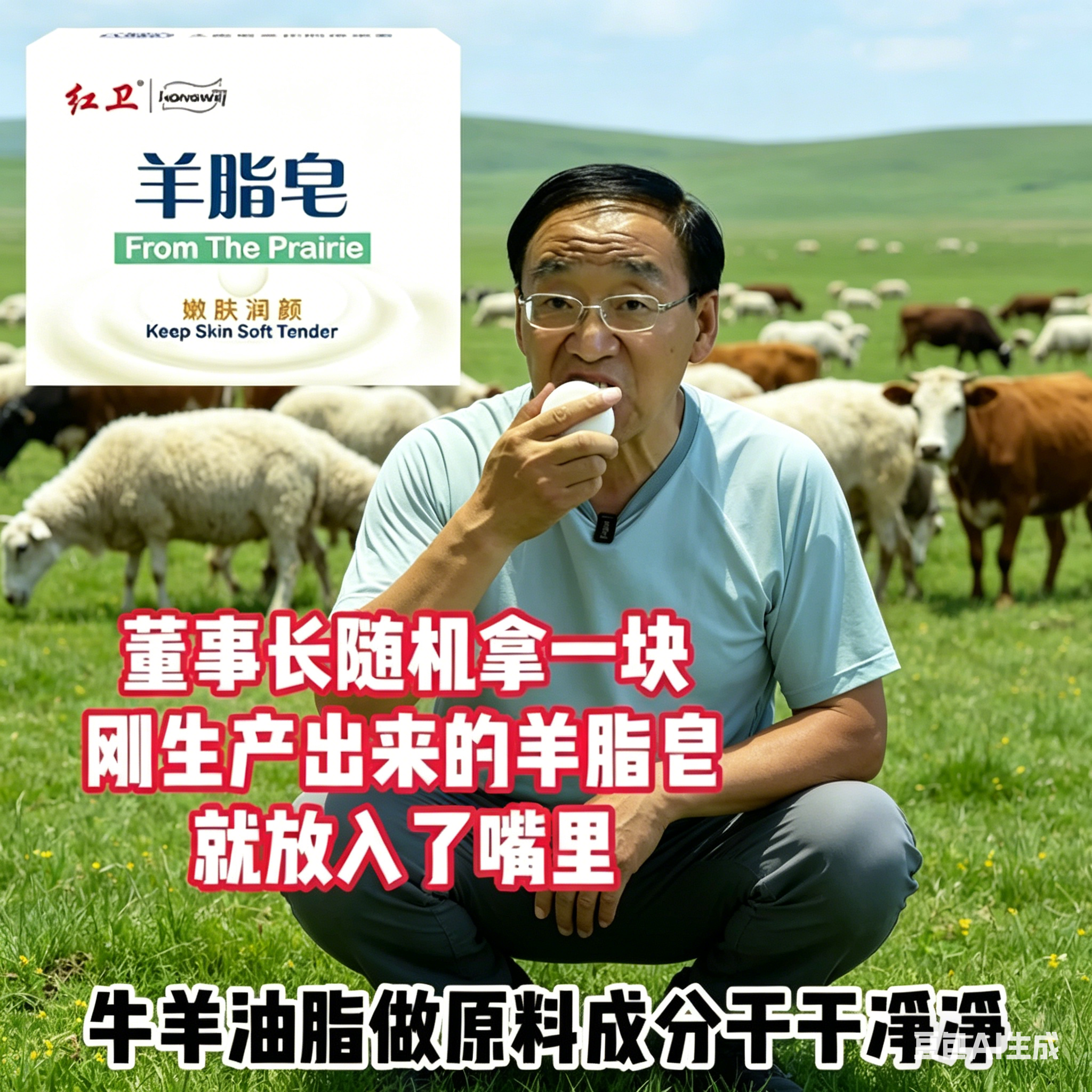红卫羊脂皂天然羊奶香皂洁面沐浴清洁护肤润颜洗头洗澡香皂
