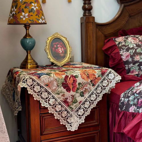 美式复古蕾丝桌布盖巾