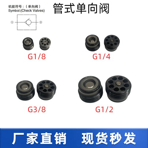 CVR微型管式单向阀ILCV2000管路内置镶嵌埋入式保压阀纽扣插装阀