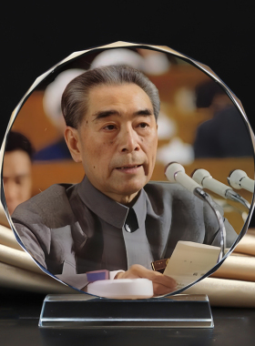 伟人周恩来画像水晶摆件文创礼品办公桌摆台工艺品纪念礼物定制