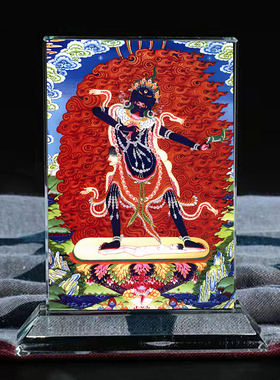 一髻佛母智慧护法水晶摆台办公室桌面工艺品供奉佛像摆件图片定制