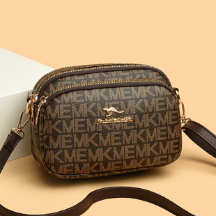 帝豪袋鼠单肩女包2024新款大容量软皮斜挎包中年妈妈复古时尚包包