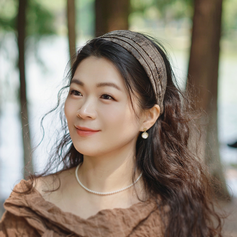 发箍香云纱新中式青松水晶链