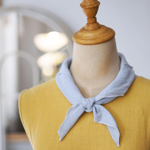 新款日系小领巾网红时尚纯棉小方巾丝巾女小清新高级感头巾发带