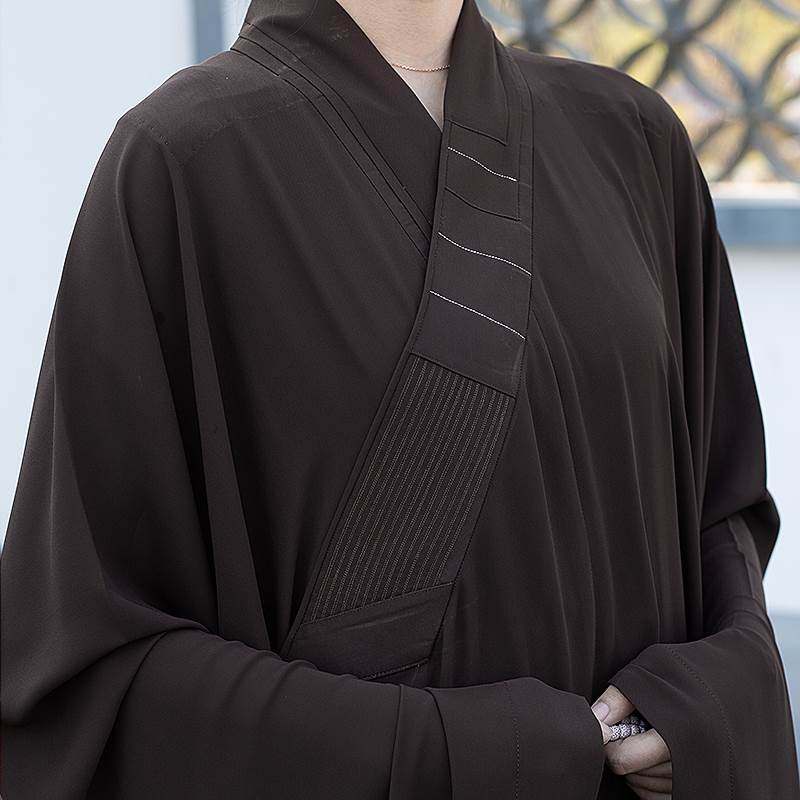 新款紫忧花广袖冰丝海青居士服男女大袖海清僧服和尚衣袈裟禅修服