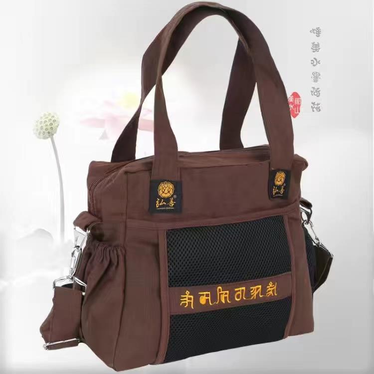 新款手提帆布僧包男女居士旅行烧香包和尚尼姑佛包单肩斜跨禅修拜