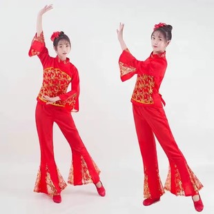 秧歌服秧歌舞演出服装女2023成人新款腰鼓舞服装扭秧歌演出服套装