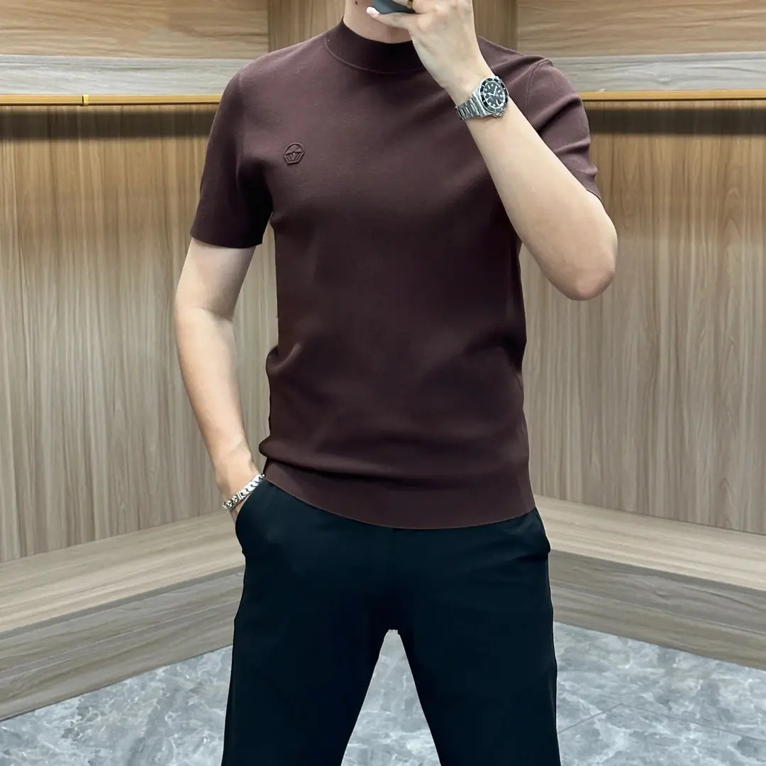 来源精品男装2025春季男士刺绣重磅T恤修身短袖商务休闲不易变形,男装,T恤,淘宝优惠券,粉丝福利购,淘宝优惠卷