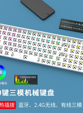 DK100RGB键盘机械套件三模蓝牙TTC金粉快银凯华BOX红佳达隆黄轴