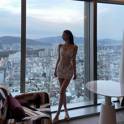 欧美风辣妹吊带短款睡裙女