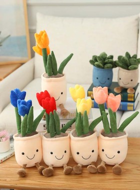 摆件可爱网红多肉植物娃娃公仔